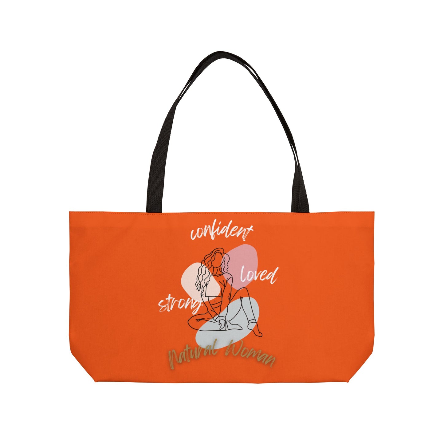 Natural Woman Strong Confident Loved (WL) Weekender Tote Bag ORANGE