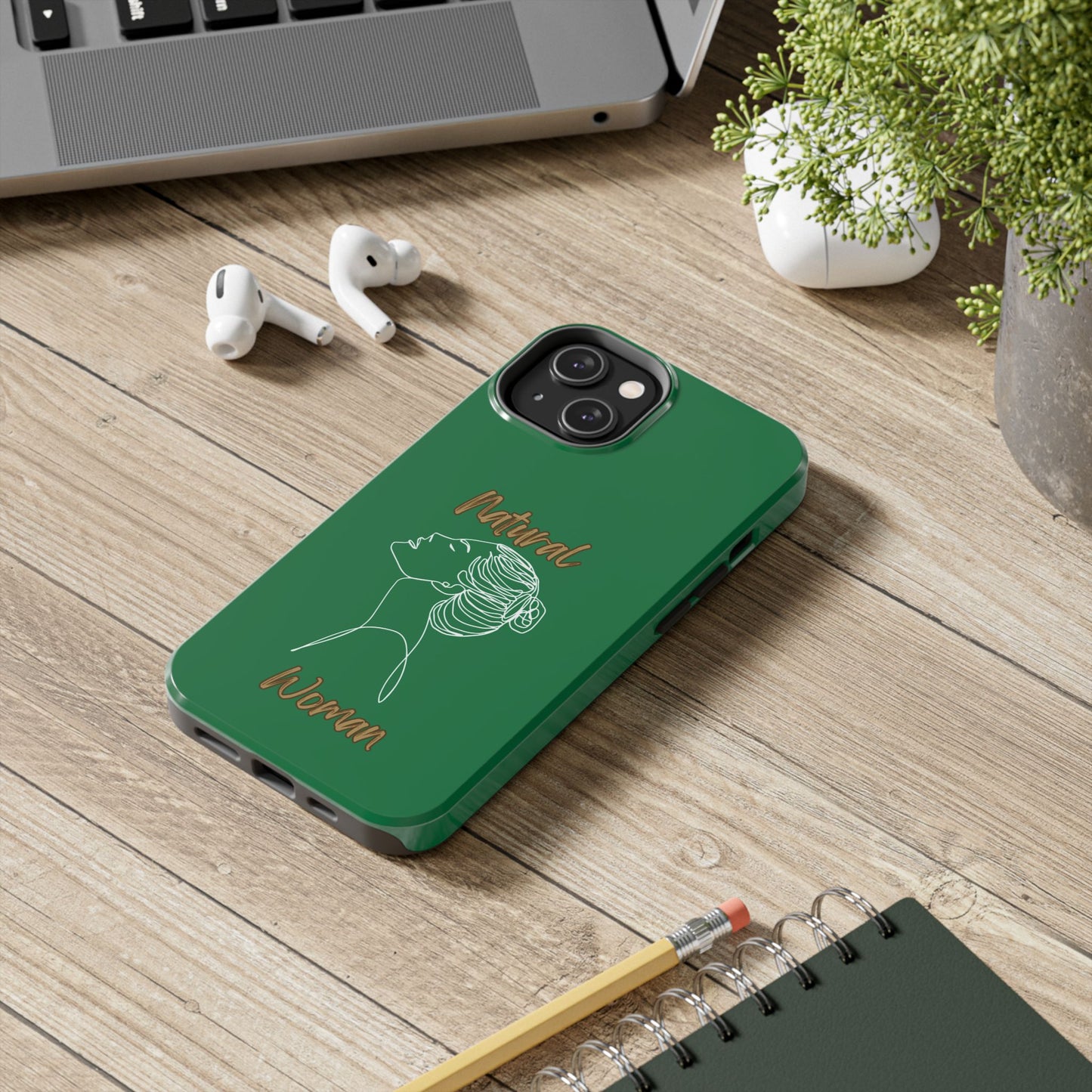 Natural Woman Wet Bun (WL) Tough Phone Cases DARK GREEN