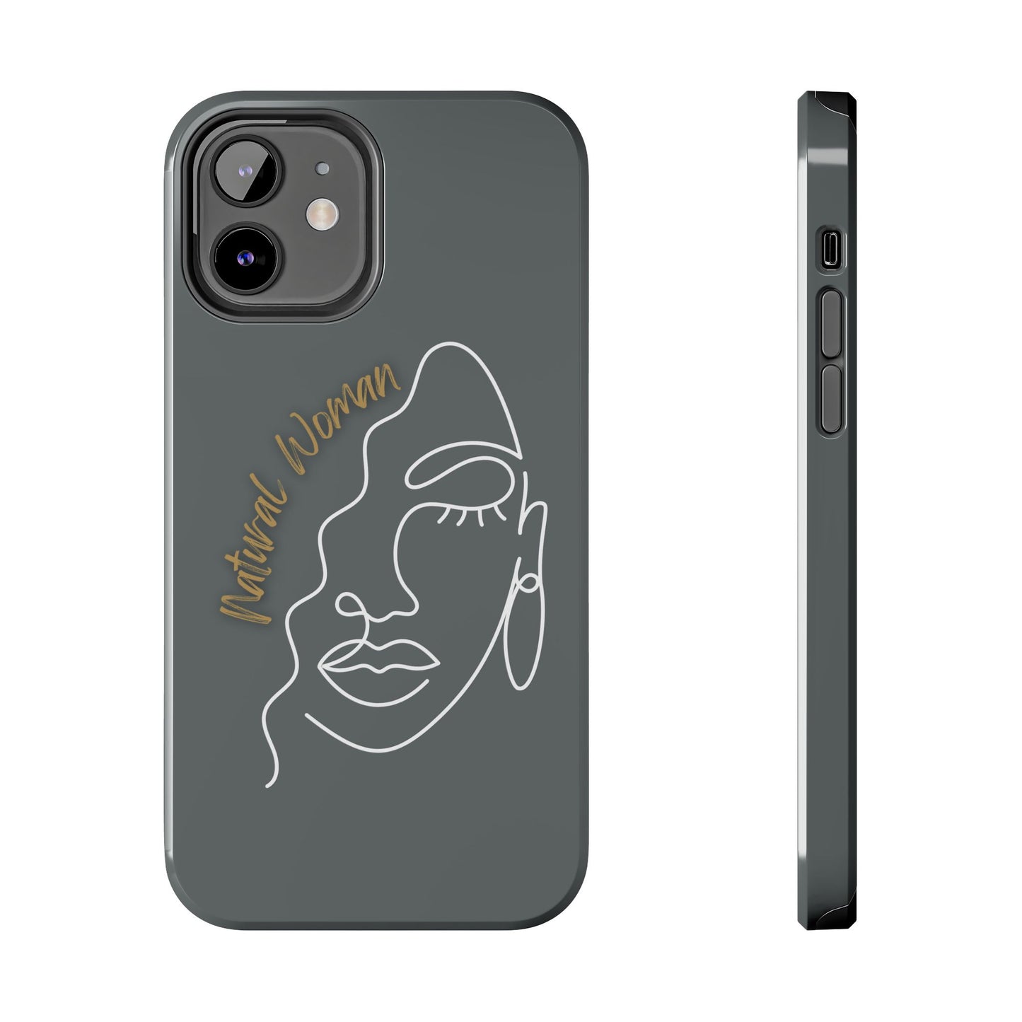 Natural Woman Half Face (WL)Tough Phone Case DARK GREY