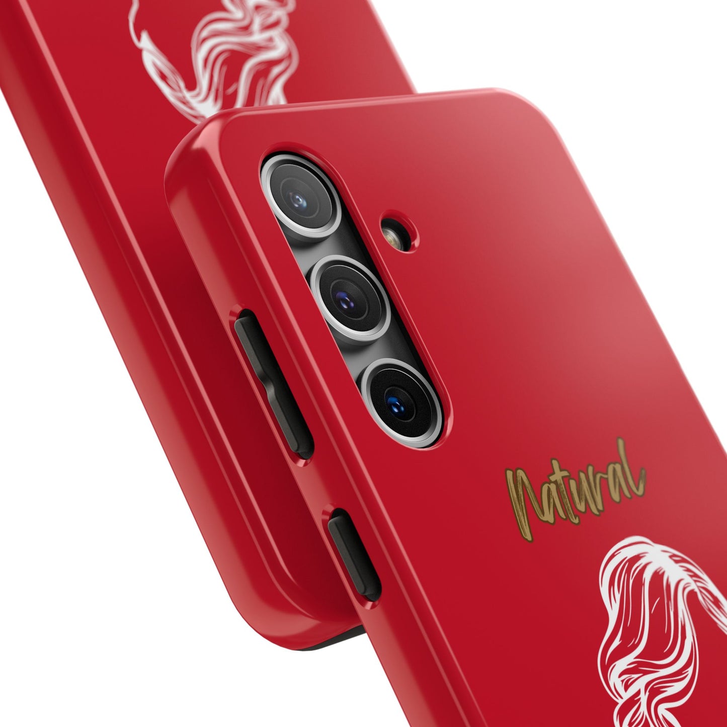 Natural Woman Long Curl (WL)Tough Phone Cases DARK RED