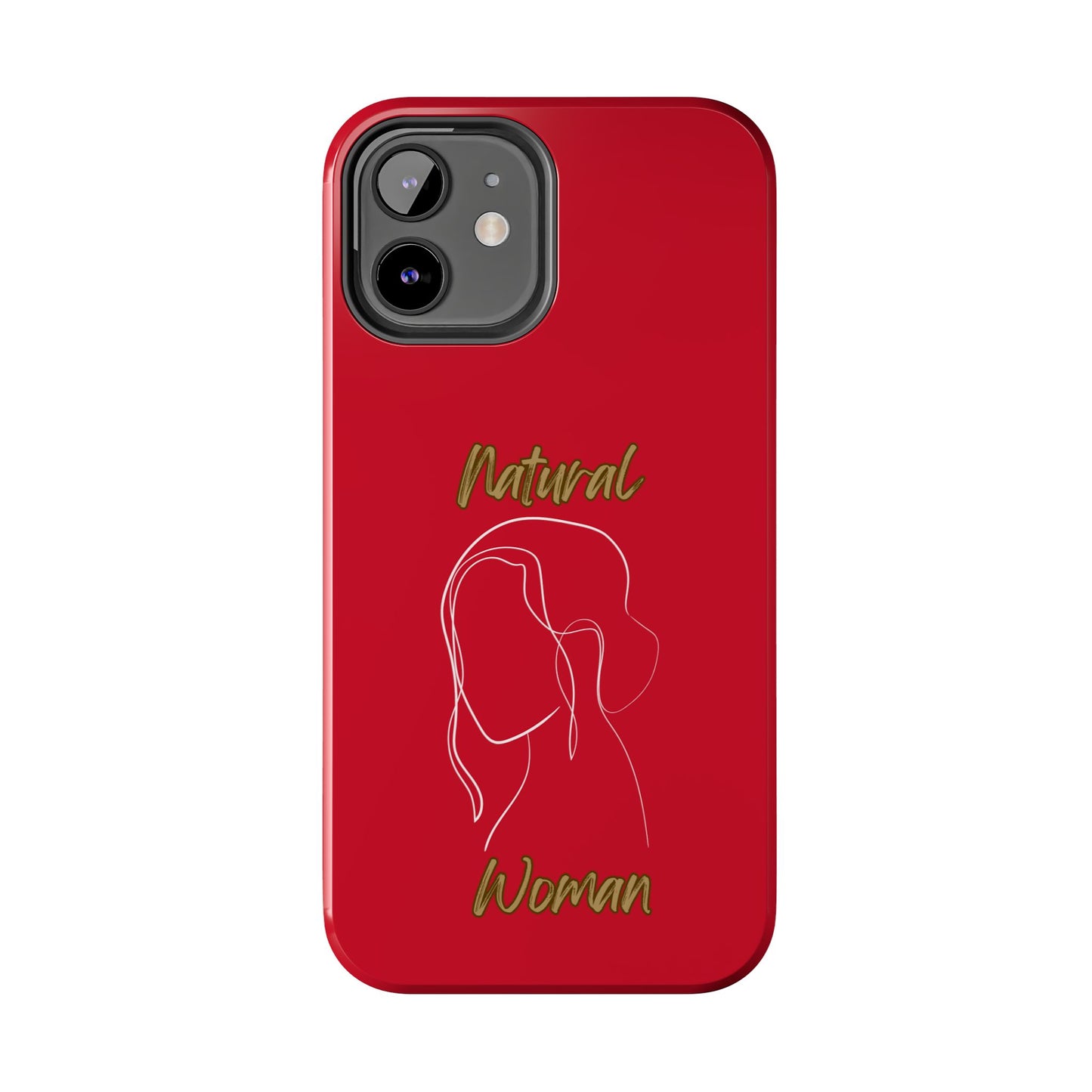 Natural Woman Hanging Hair (WL) Tough Phone Cases DARK RED