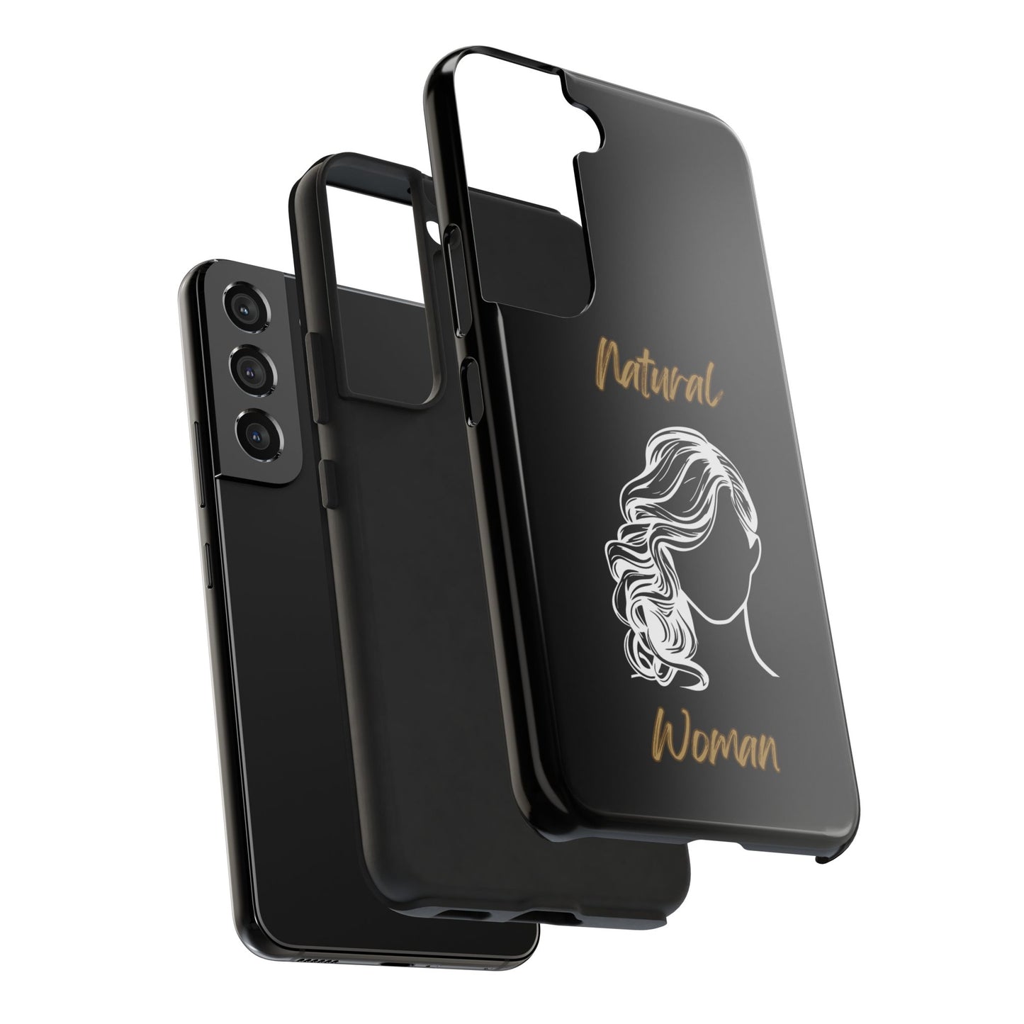 Natural Woman Long Curl (WL)Tough Phone Cases BLACK