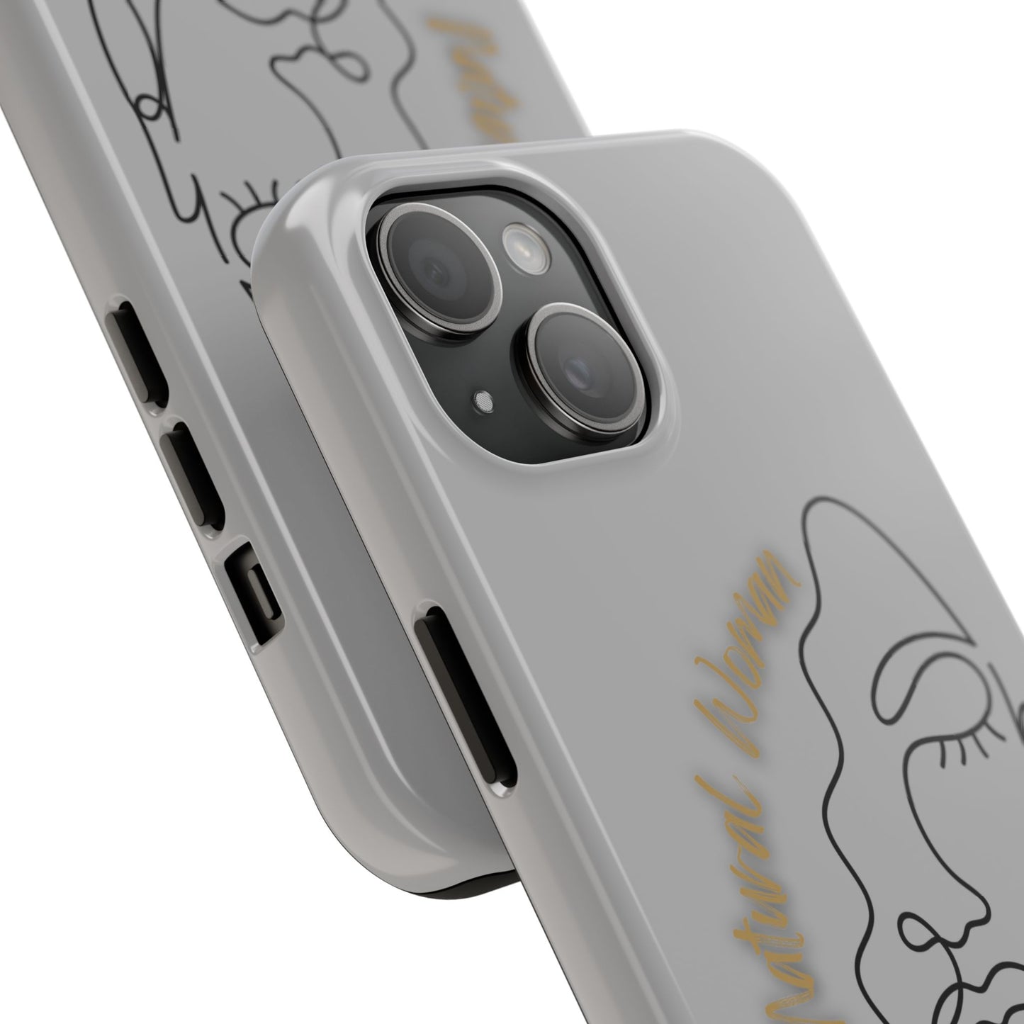 Natural Woman Half Face (BL)Tough Phone Case LIGHT GREY