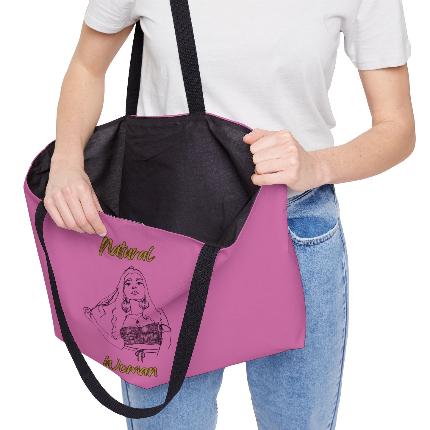 Natural Woman Thinking (BL) Weekender Tote Bag LIGHT PINK