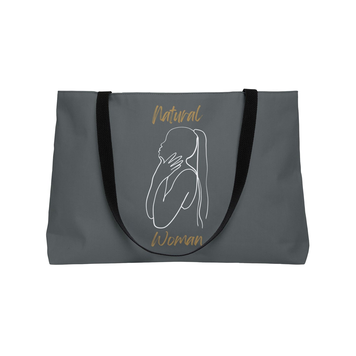 Natural Woman Ponytail (WL) Weekender Tote Bag DARK GREY