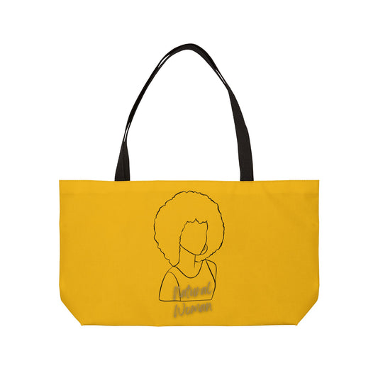 Natural Woman Afro (BL) Weekender Tote Bag YELLOW