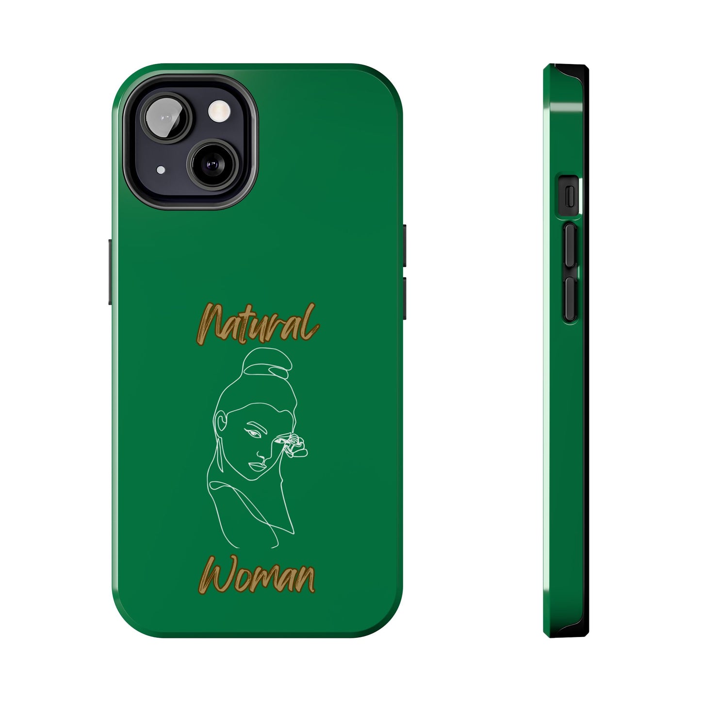 Natural Woman Sassy Bun (WL) Tough Phone Cases DARK GREEN
