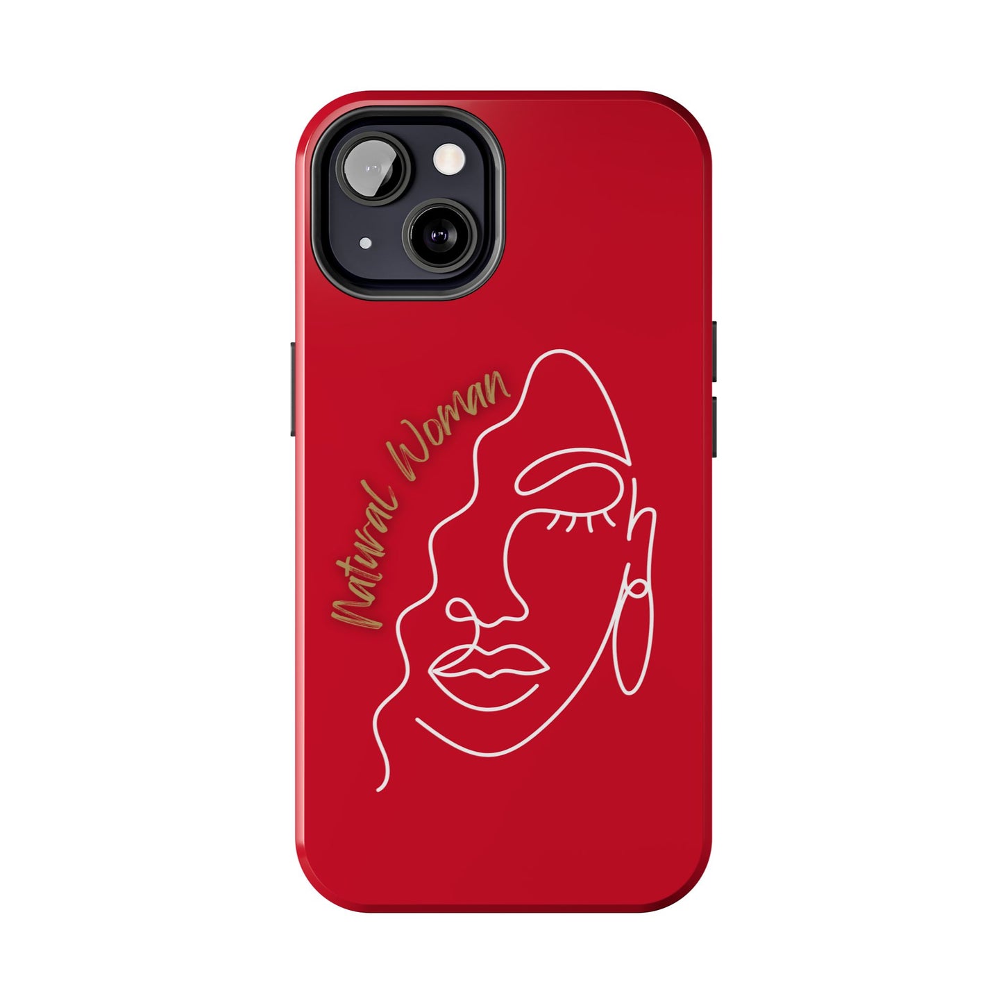 Natural Woman Half Face (WL)Tough Phone Case DARK RED