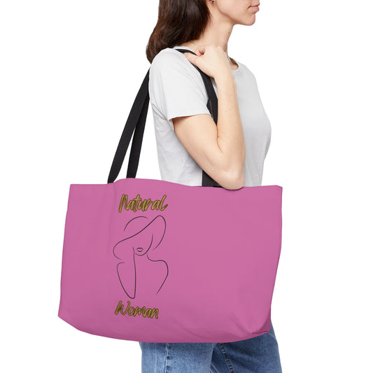 Natural Woman Sun Hat (BL) Weekender Tote Bag LIGHT PINK