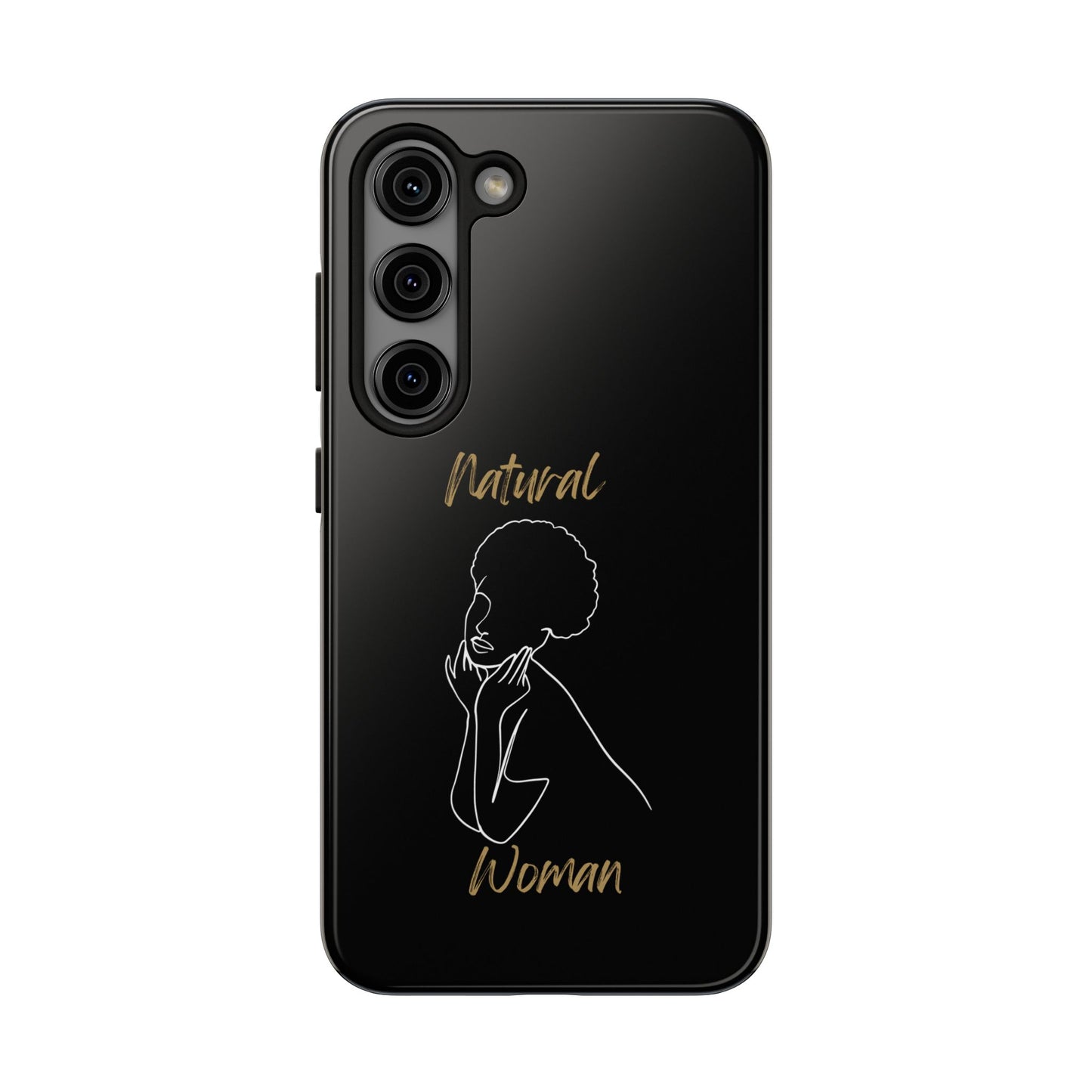 Natural Woman Cute Afro(WL)Tough Phone Cases BLACK