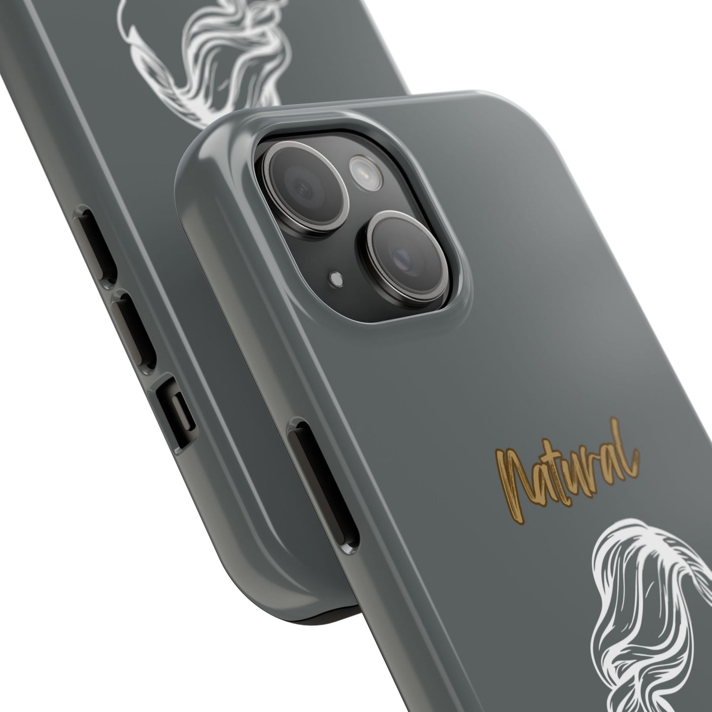 Natural Woman Long Curl (WL)Tough Phone Cases DARK GREY