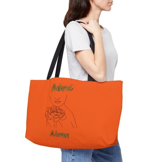 Natural Woman Kissed Flower (BL) Weekender Tote Bag ORANGE