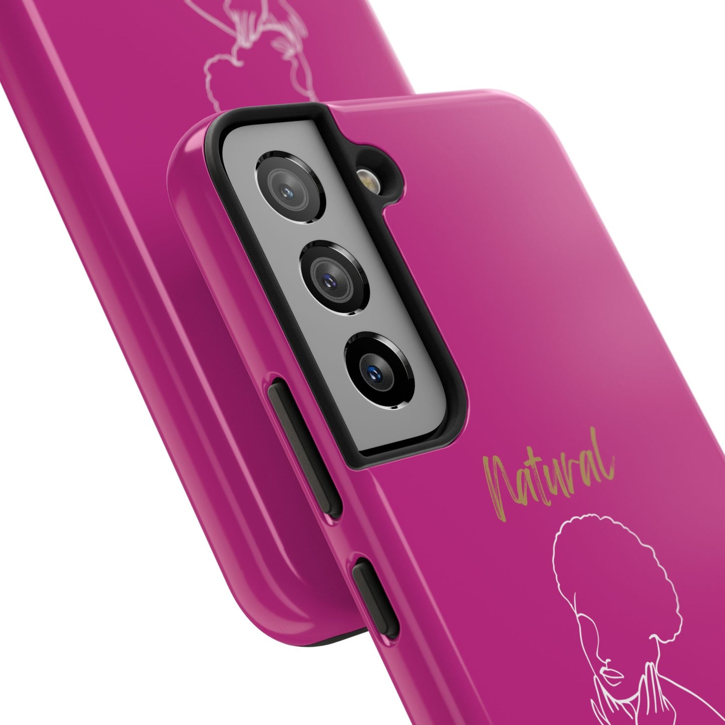 Natural Woman Cute Afro (WL)Tough Phone Cases PINK