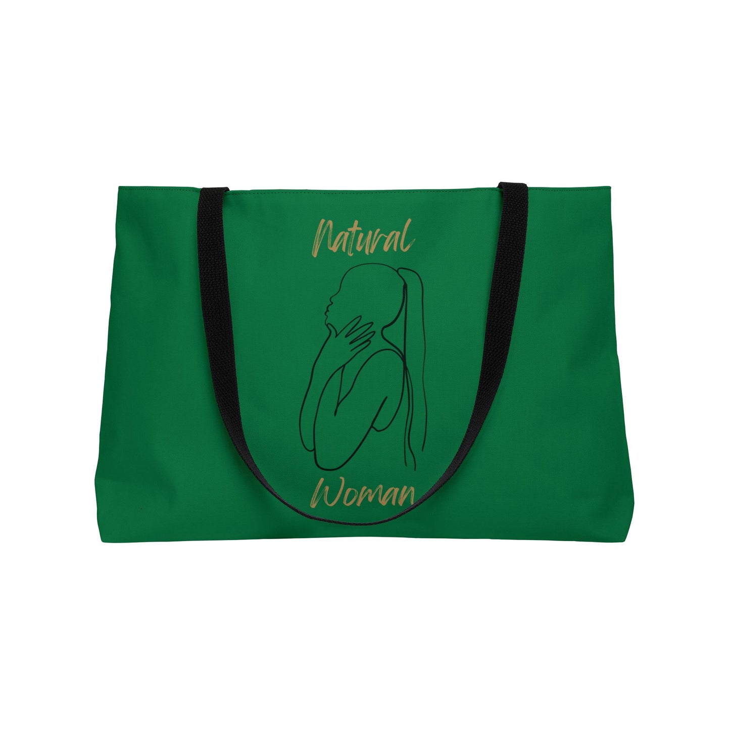 Natural Woman Ponytail (BL) Weekender Tote Bag DARK GREEN