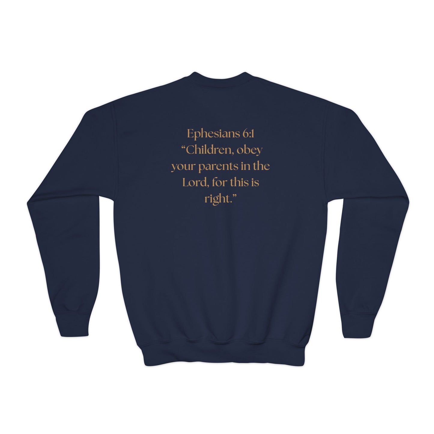 Kingdom Kids Youth Crewneck Sweatshirt - Faith-Inspired, Ephesians 6:1