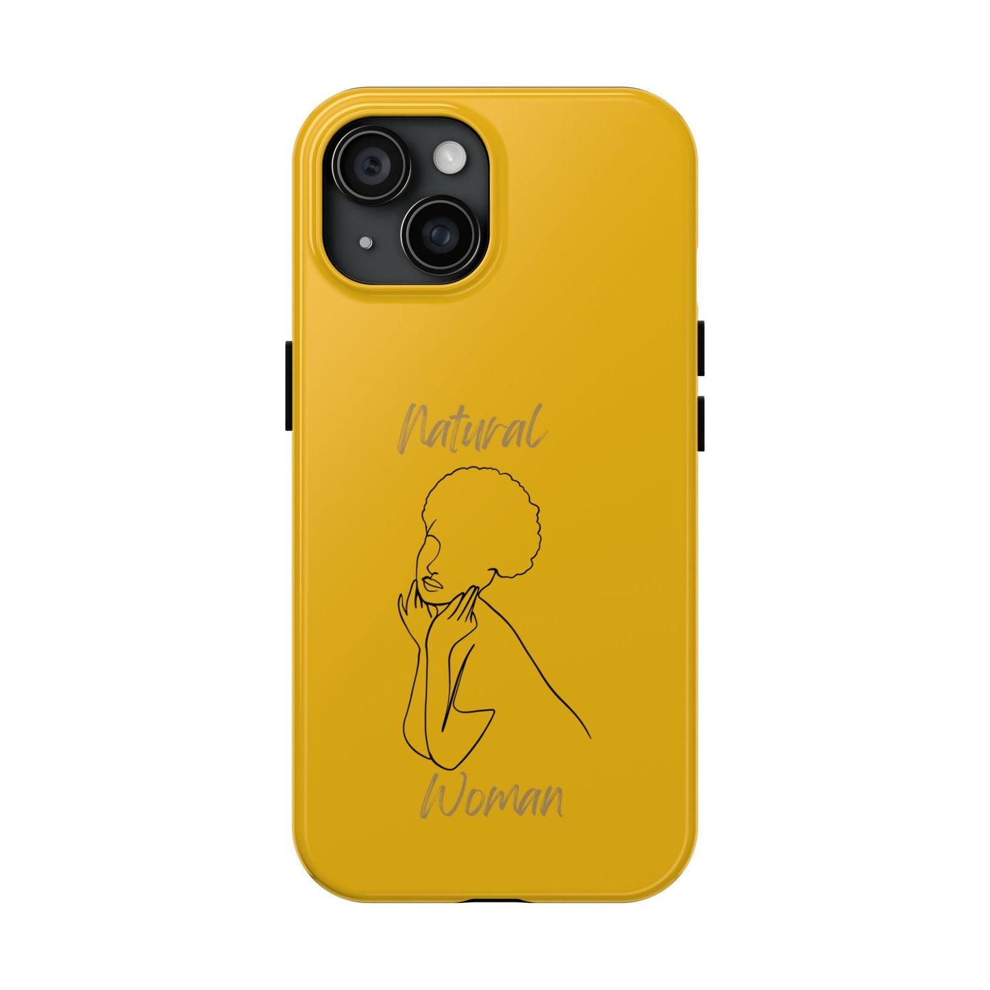 Natural Woman Cute Afro (BL)Tough Phone Cases YELLOW