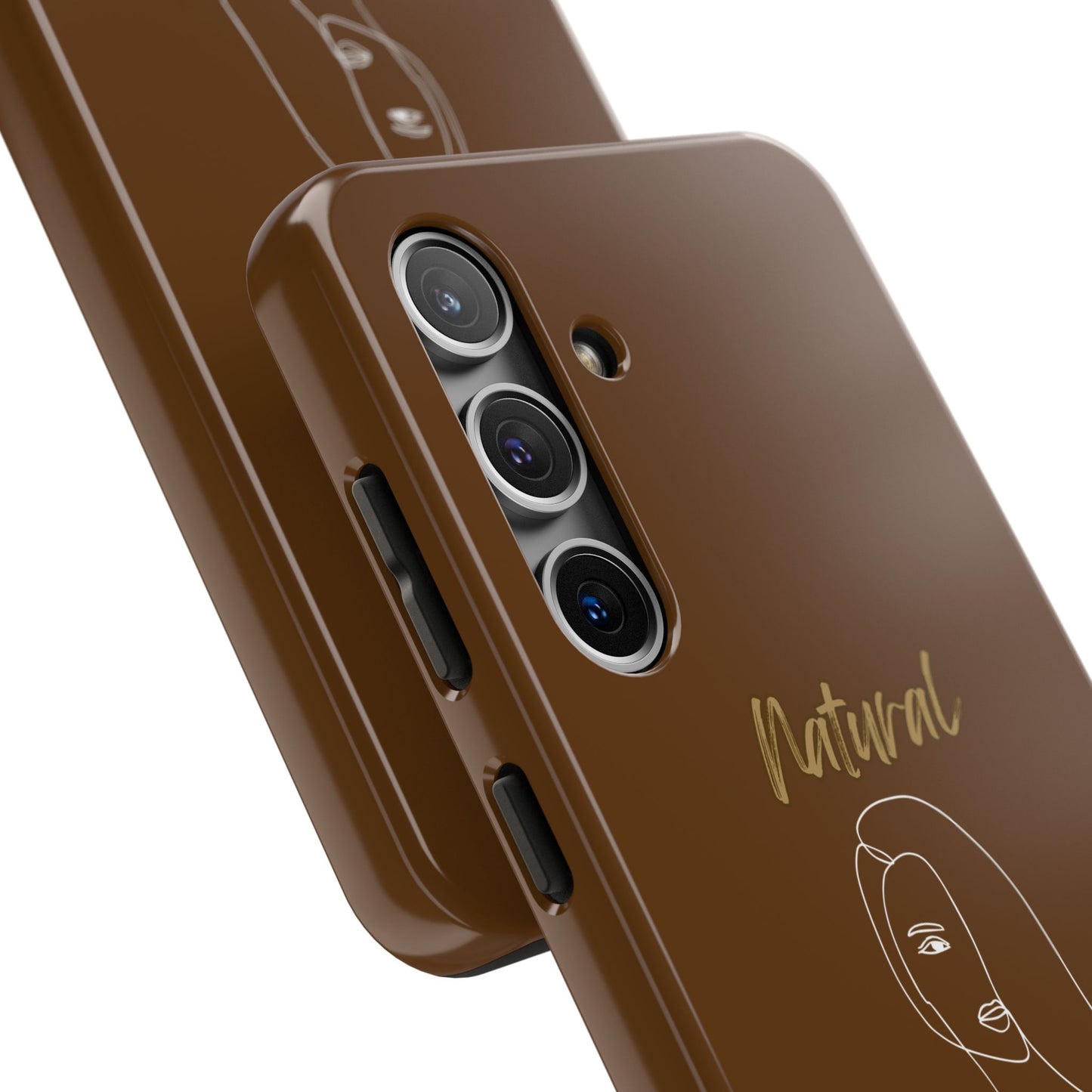 Natural Woman Covered Eye (WL)Tough Phone Cases BROWN