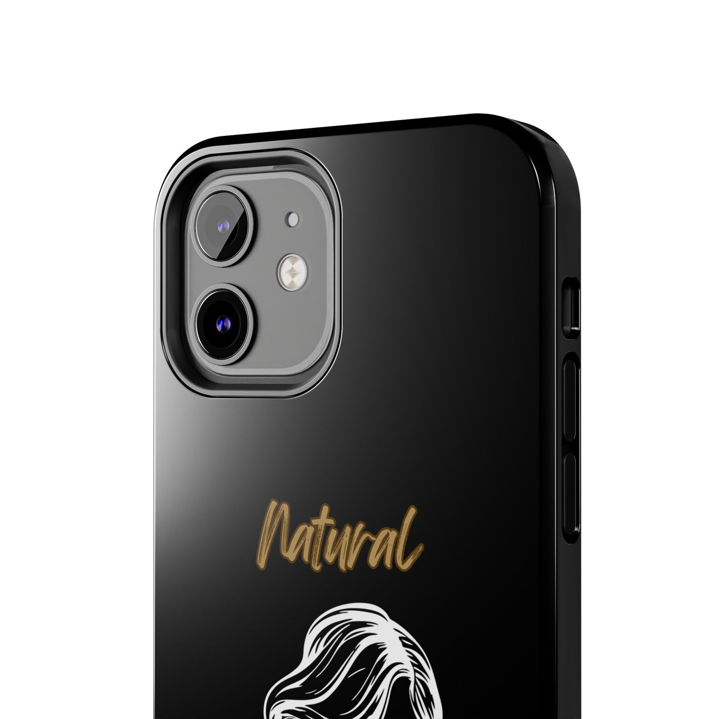 Natural Woman Long Curl (WL)Tough Phone Cases BLACK