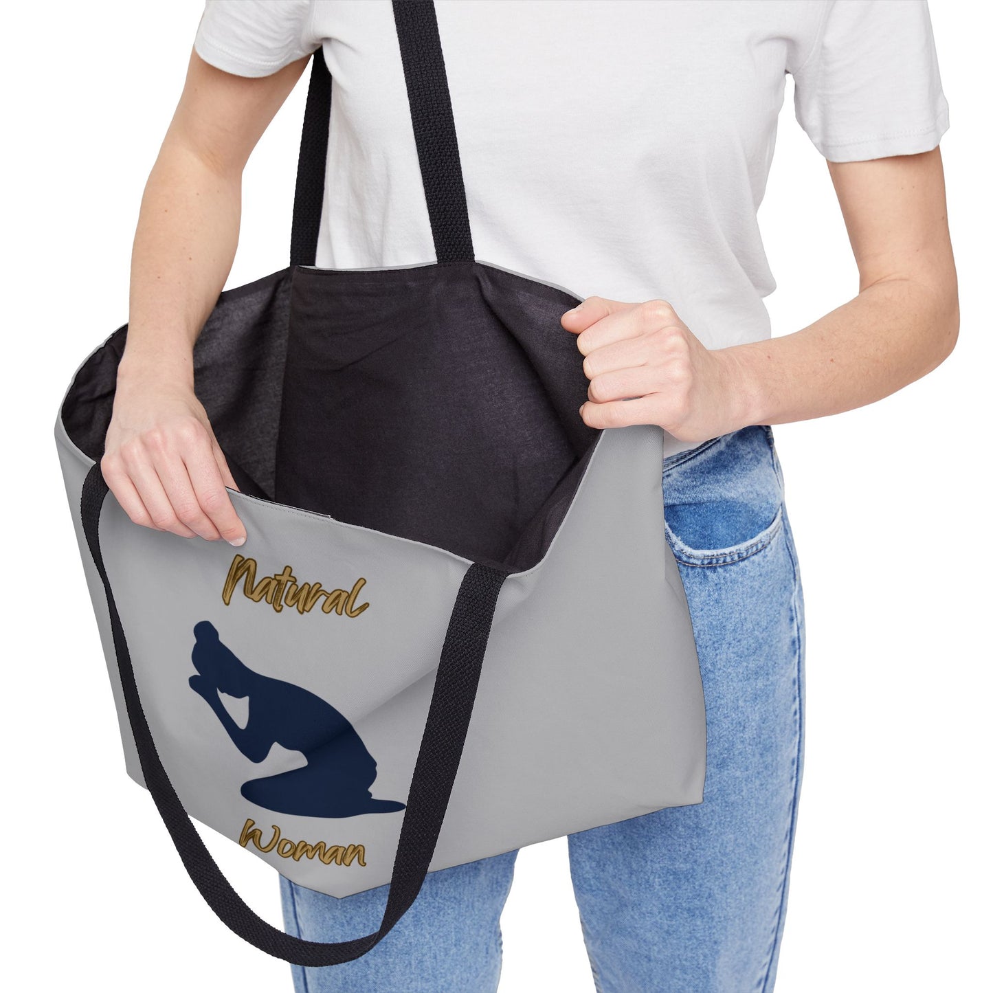 Natural Woman Pray (BL) Weekender Tote Bag LIGHT GREY