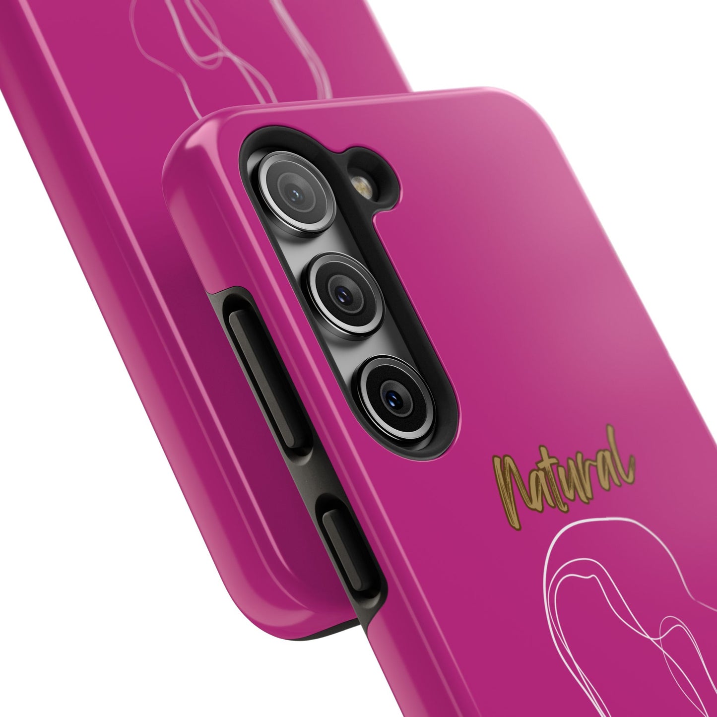 Natural Woman Hanging Hair (WL) Tough Phone Cases PINK