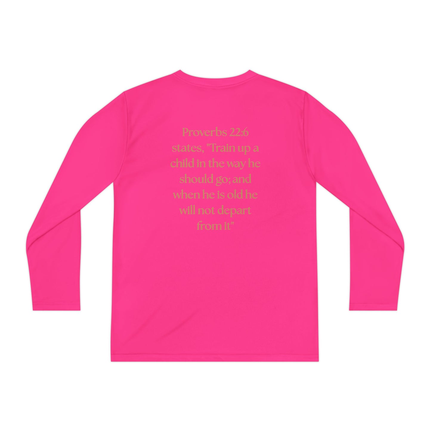 Children of the King Youth Long Sleeve Tee — Golden Lion Crest & Proverbs 22:6