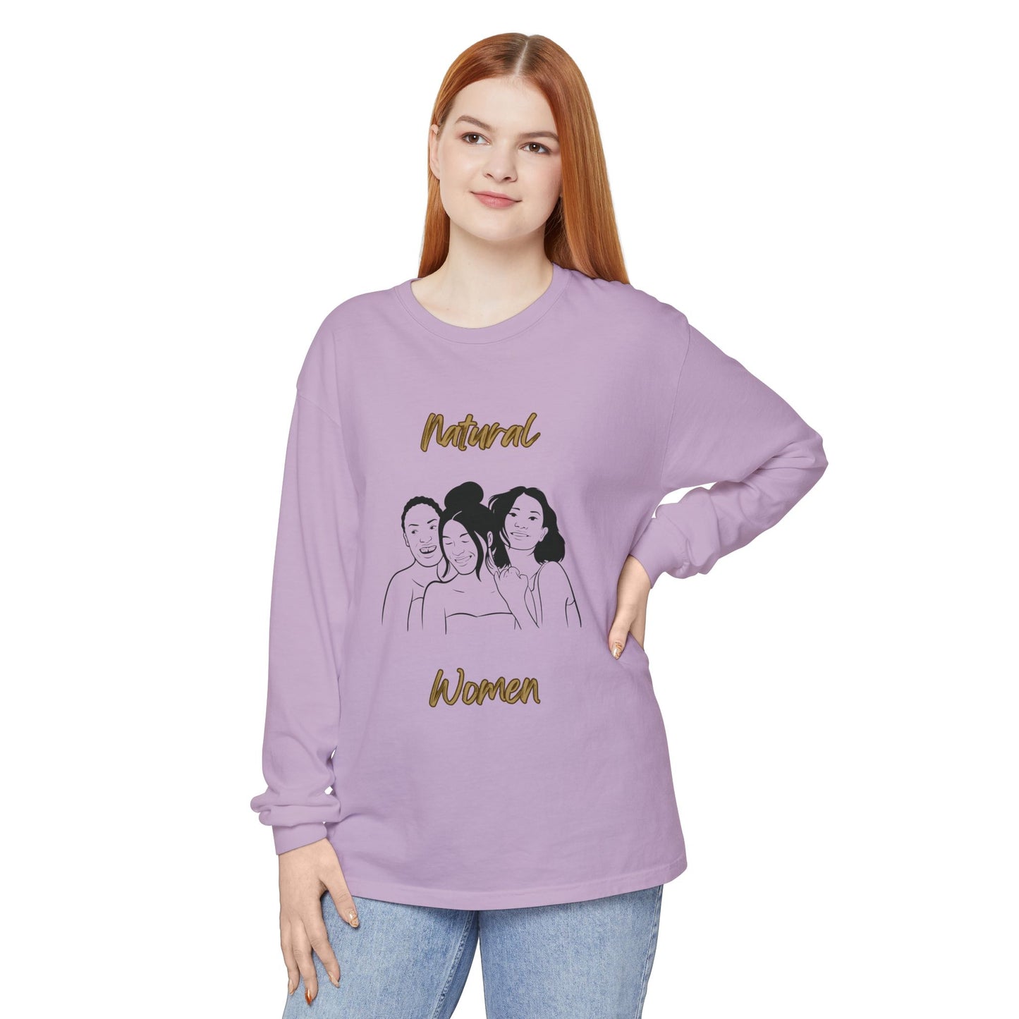 Natural Woman Laughing Friends (BL) Long Sleeve T-Shirt