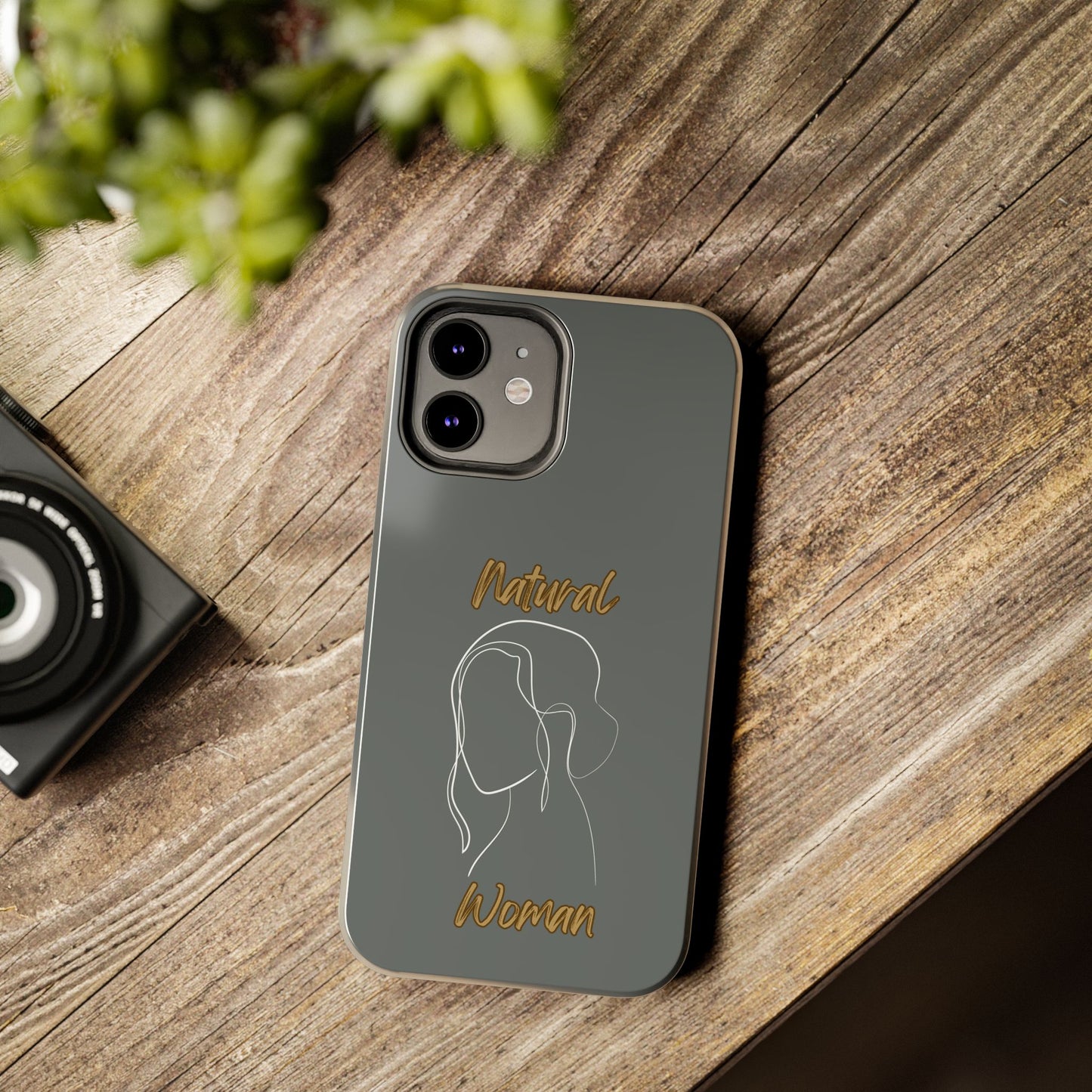 Natural Woman Hanging Hair (WL) Tough Phone Cases DARK GREY