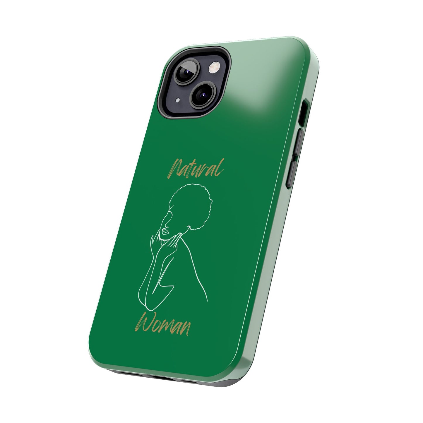 Natural Woman Cute Afro (WL)Tough Phone Cases DARK GREEN