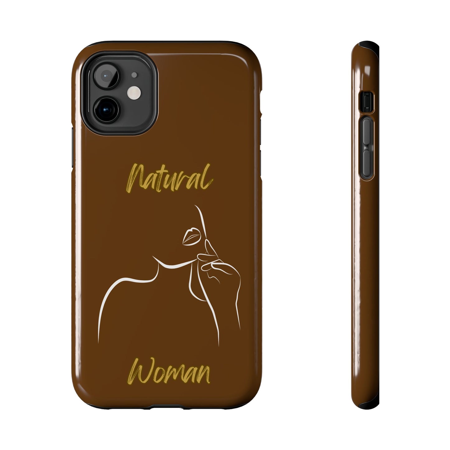 Natural Woman Chin Up (WL)Tough Phone Cases BROWN