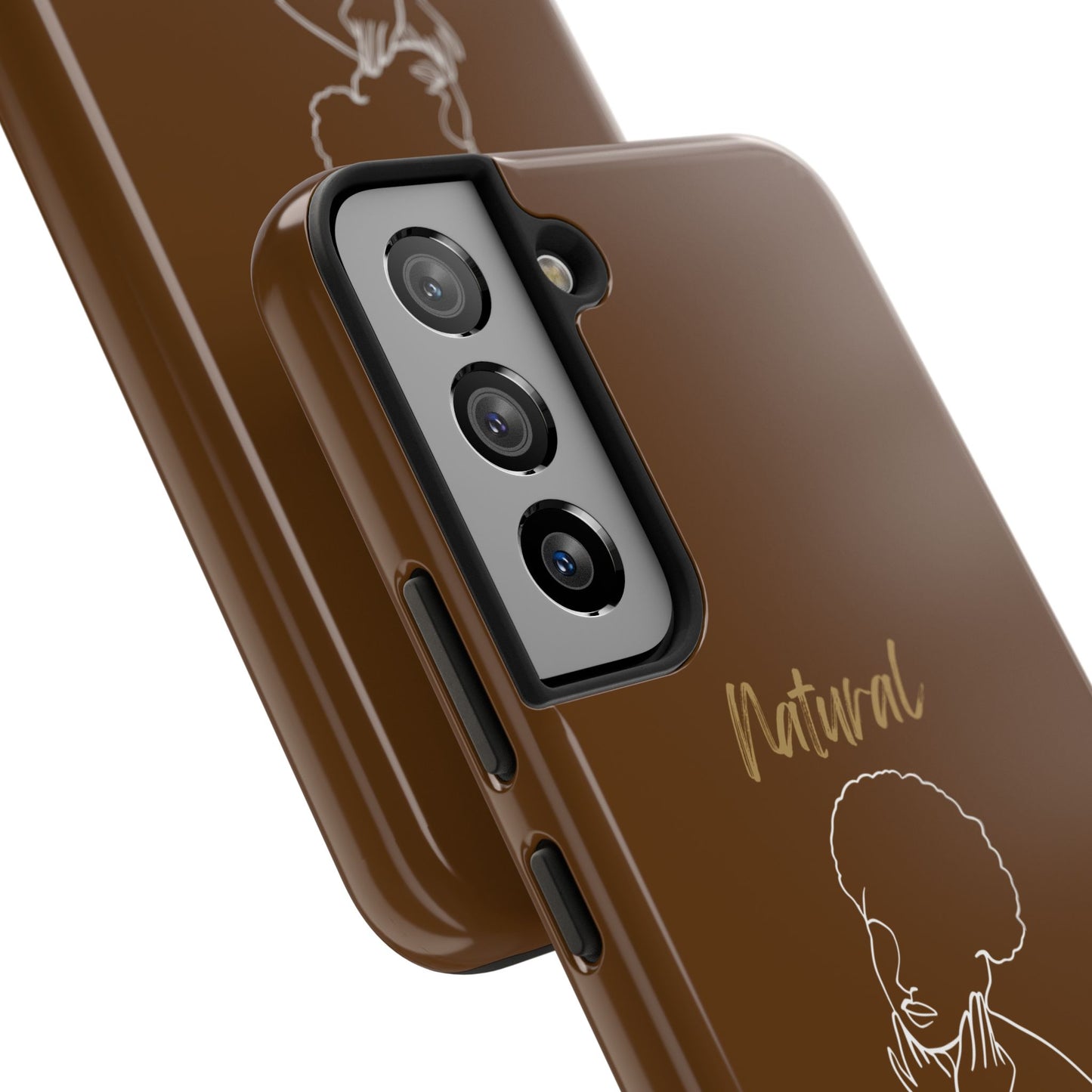 Natural Woman Cute Afro(WL)Tough Phone Cases BROWN