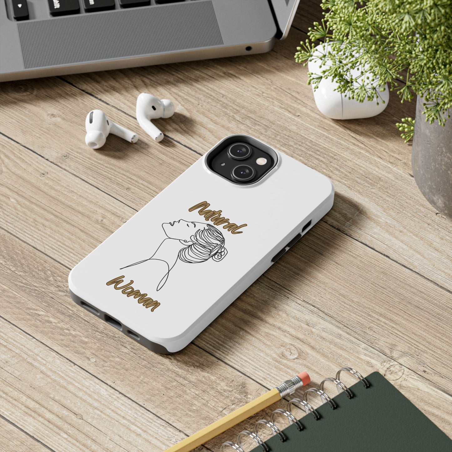 Natural Woman Wet Bun (BL) Tough Phone Cases WHITE