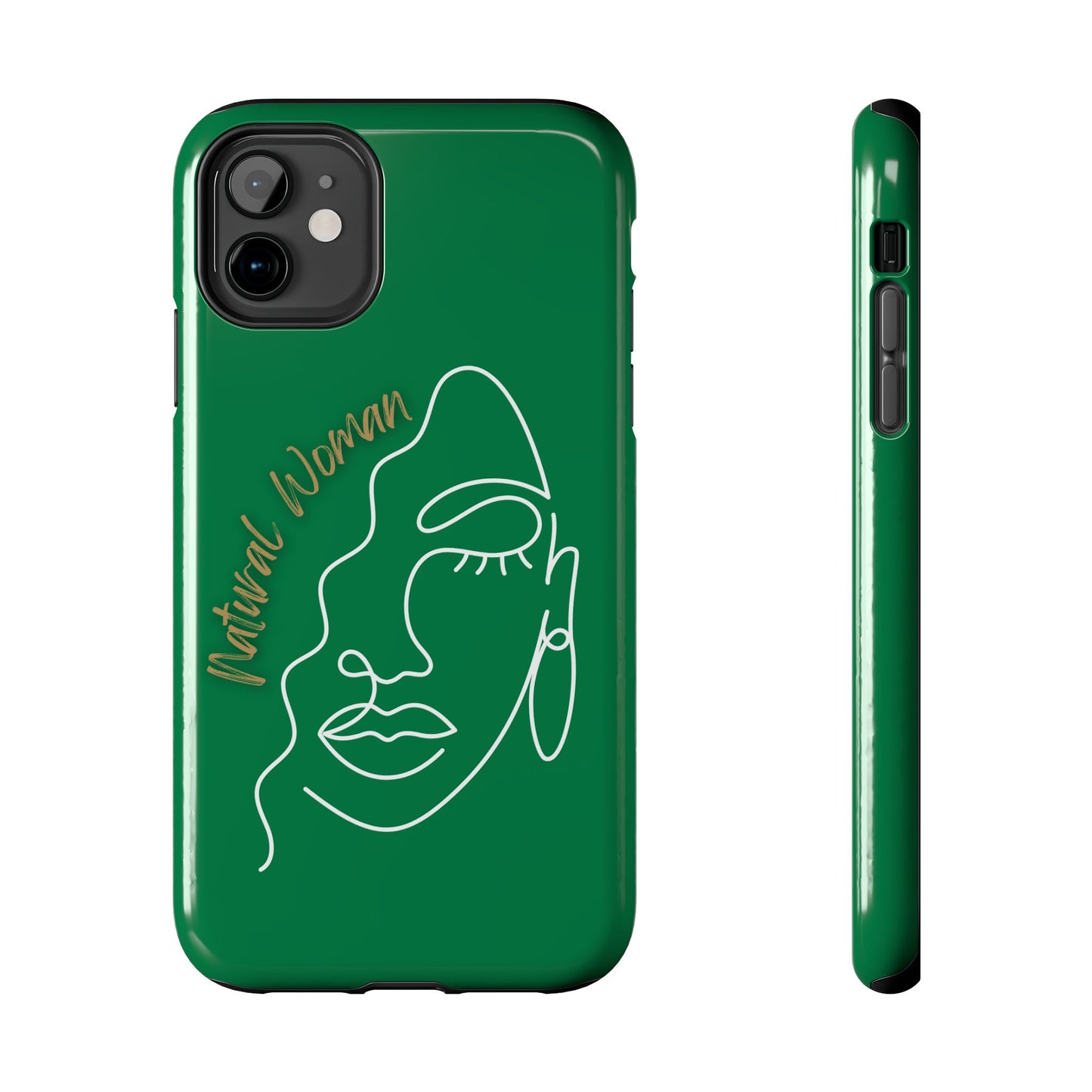 Natural Woman Half Face (WL)Tough Phone Case DARK GREEN