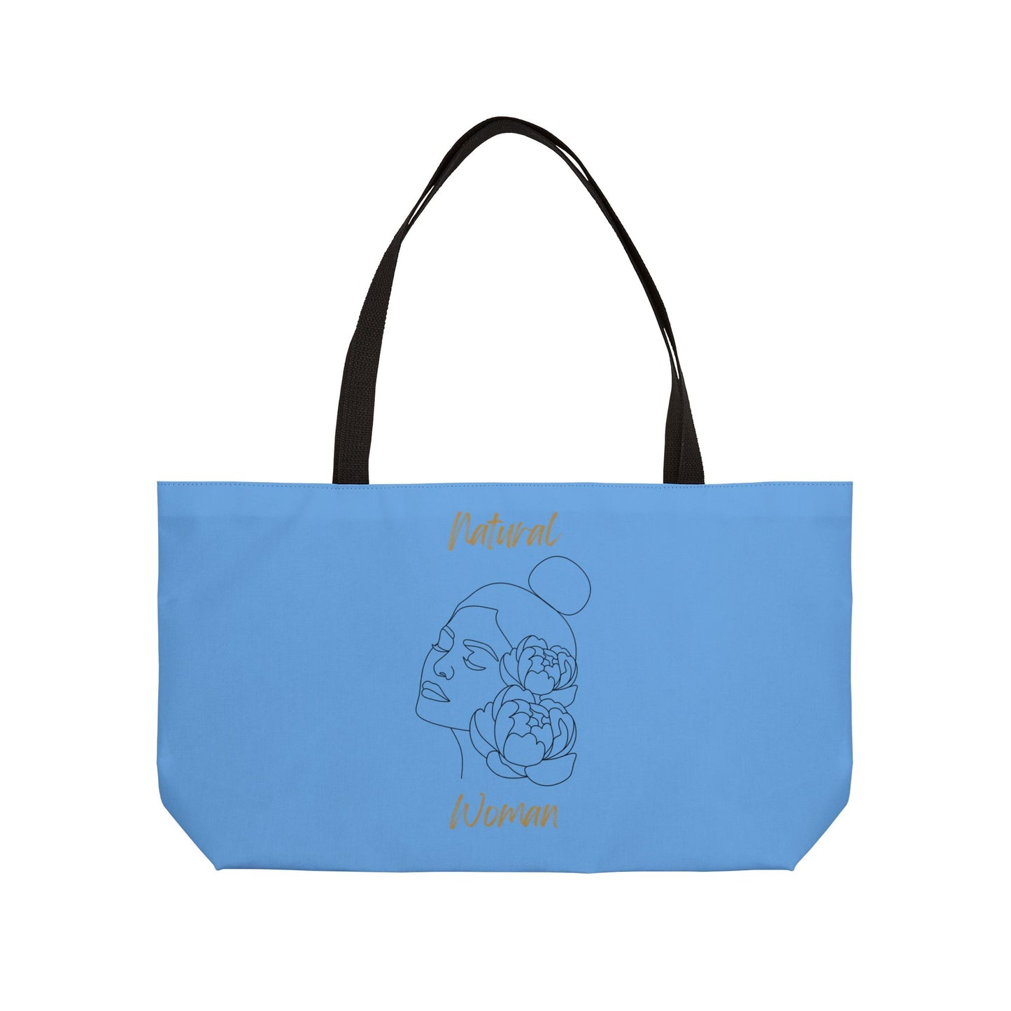 Natural Woman Bun Flower (BL) Weekender Tote Bag LIGHT BLUE