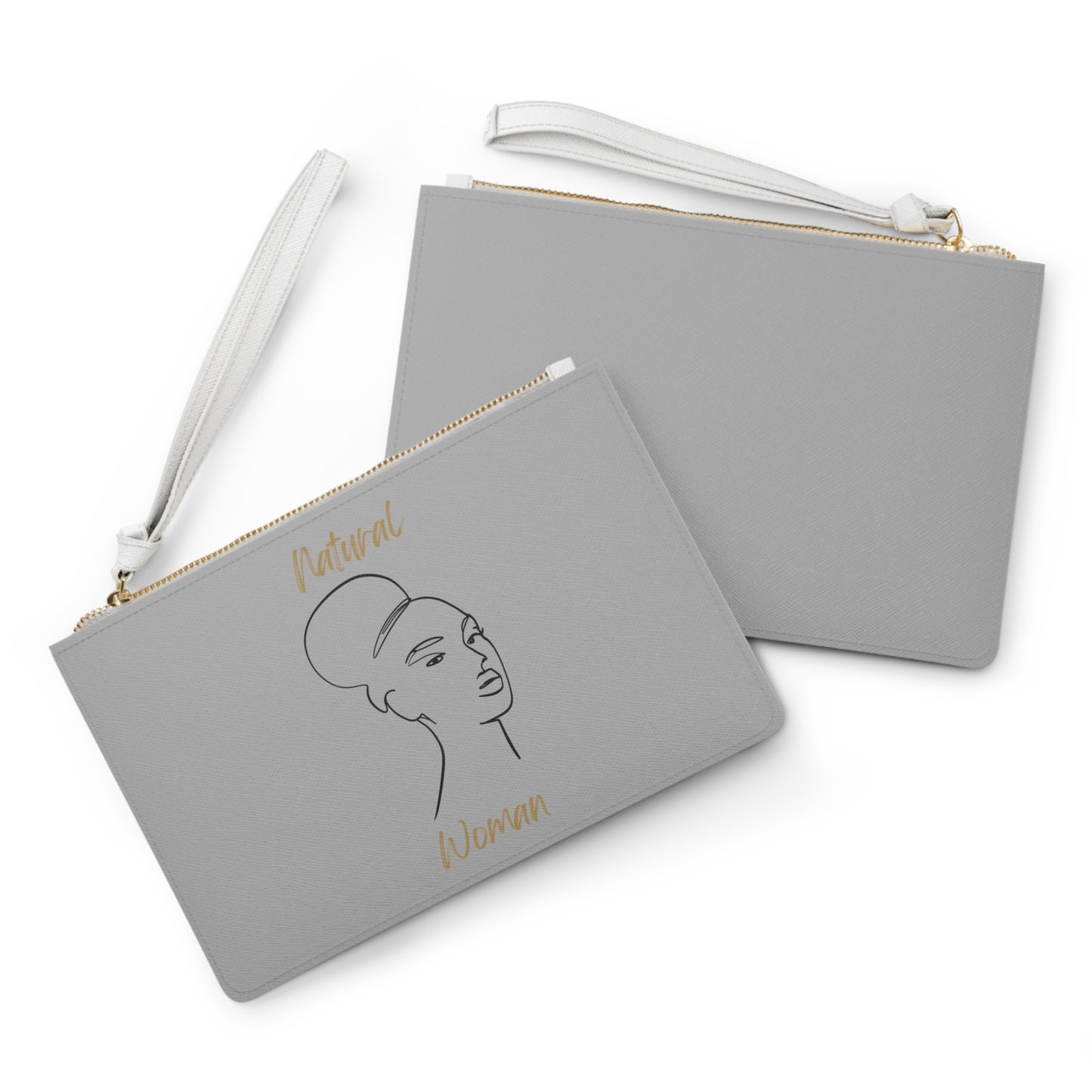 Natural Woman Hair Up (BL) Clutch Bag LIGHT GREY