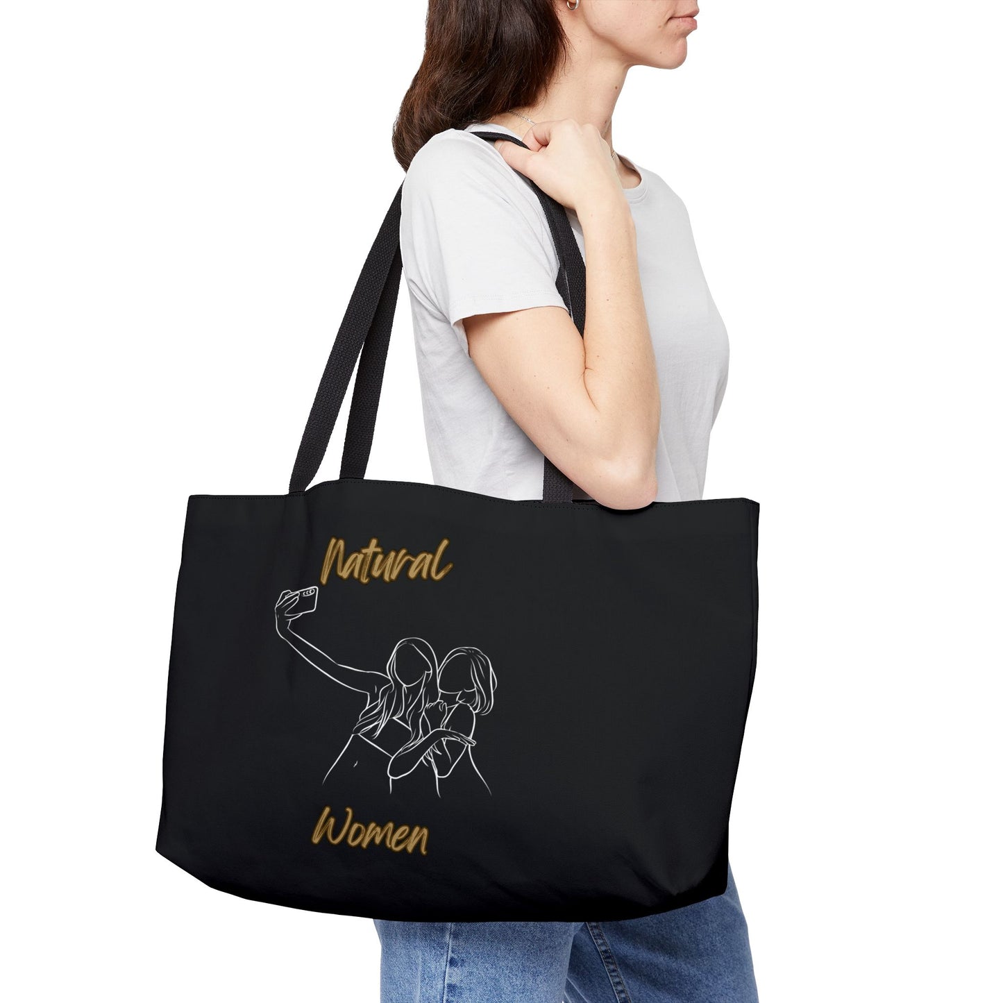 Natural Women Friends Selfie (WL) Weekender Tote Bag BLACK