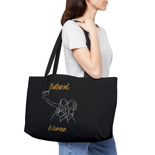 Natural Women Friends Selfie (WL) Weekender Tote Bag BLACK