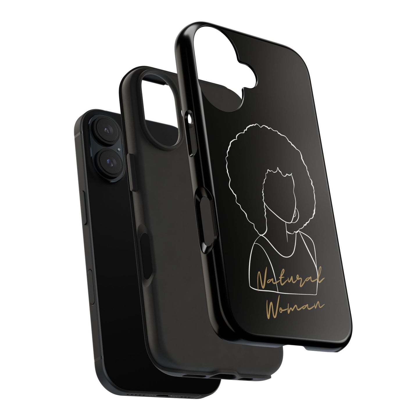 Natural Woman Afro (WL) Tough Phone Case BLACK