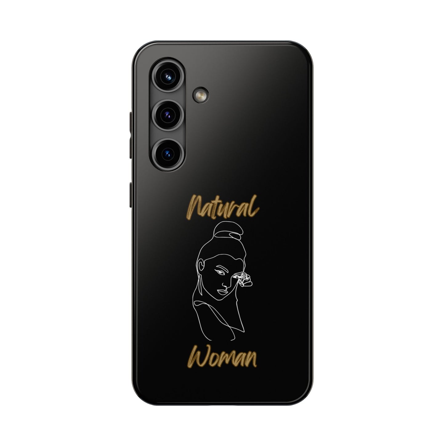 Natural Woman Sassy Bun (WL) Tough Phone Cases BLACK