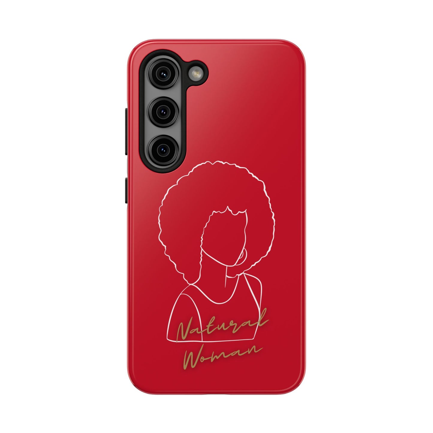 Natural Woman Afro (WL) Tough Phone Case DARK RED