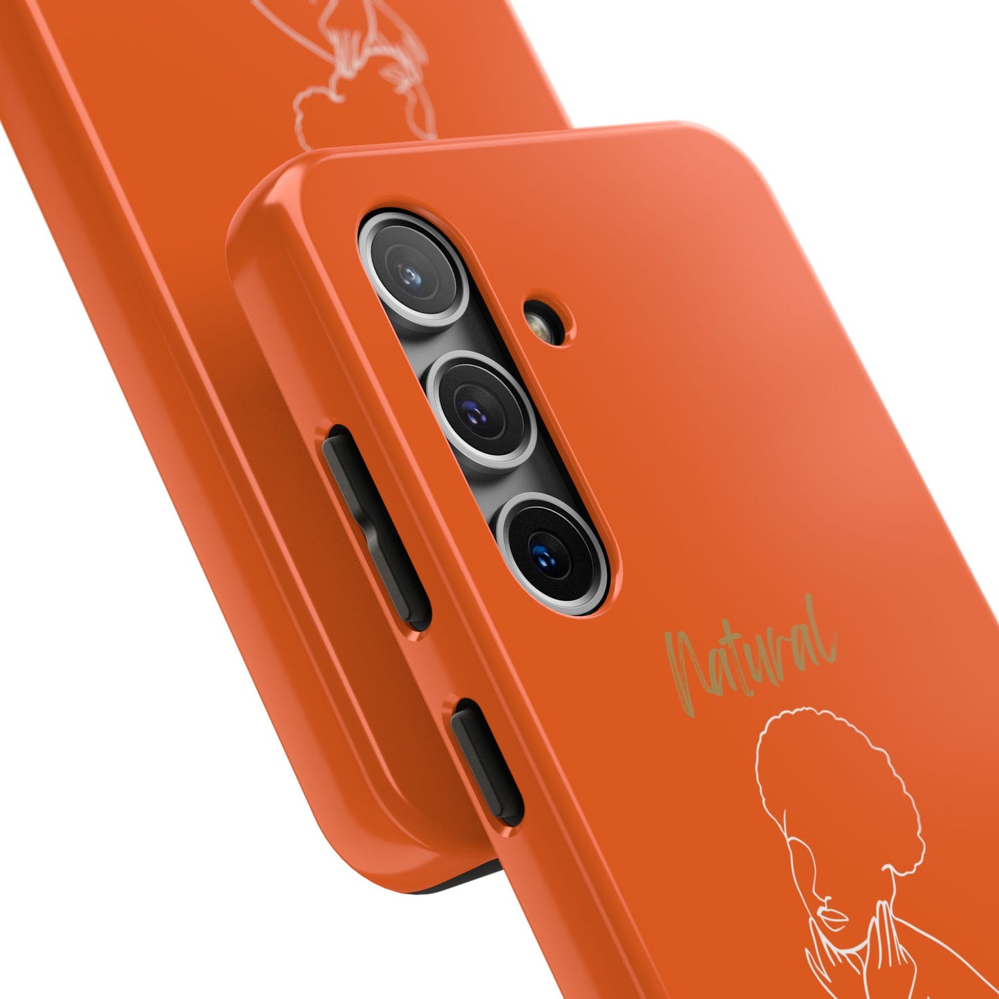 Natural Woman Cute Afro(WL)Tough Phone Cases ORANGE