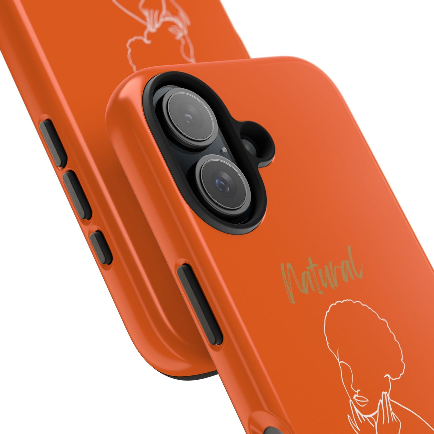 Natural Woman Cute Afro(WL)Tough Phone Cases ORANGE