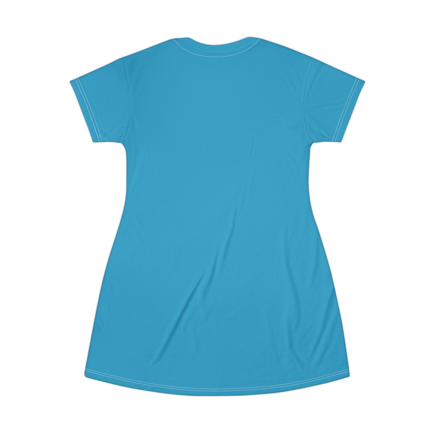 Strong Momma T-Shirt Dress (AOP/BL) Turquoise
