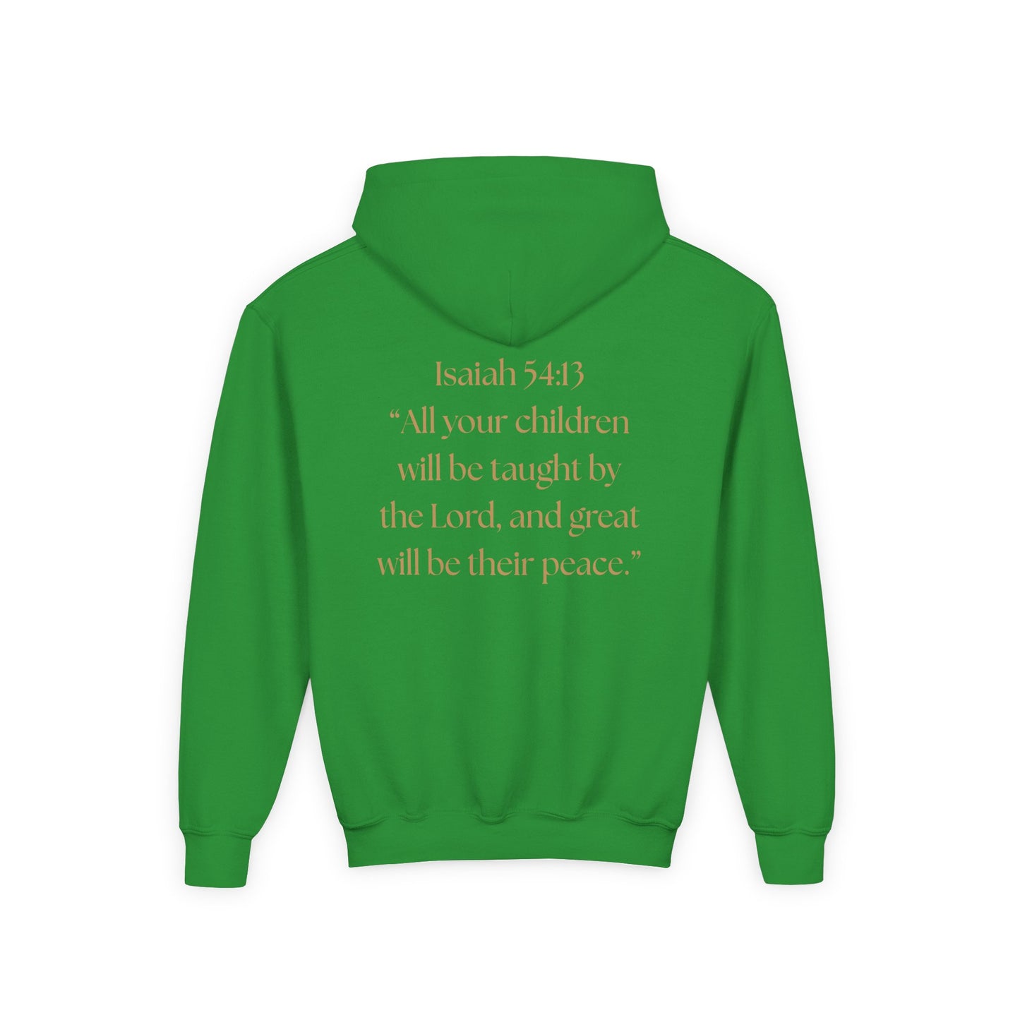 "Children of the King" Hoodie - BLACK Lion Design with Isaiah 54:13