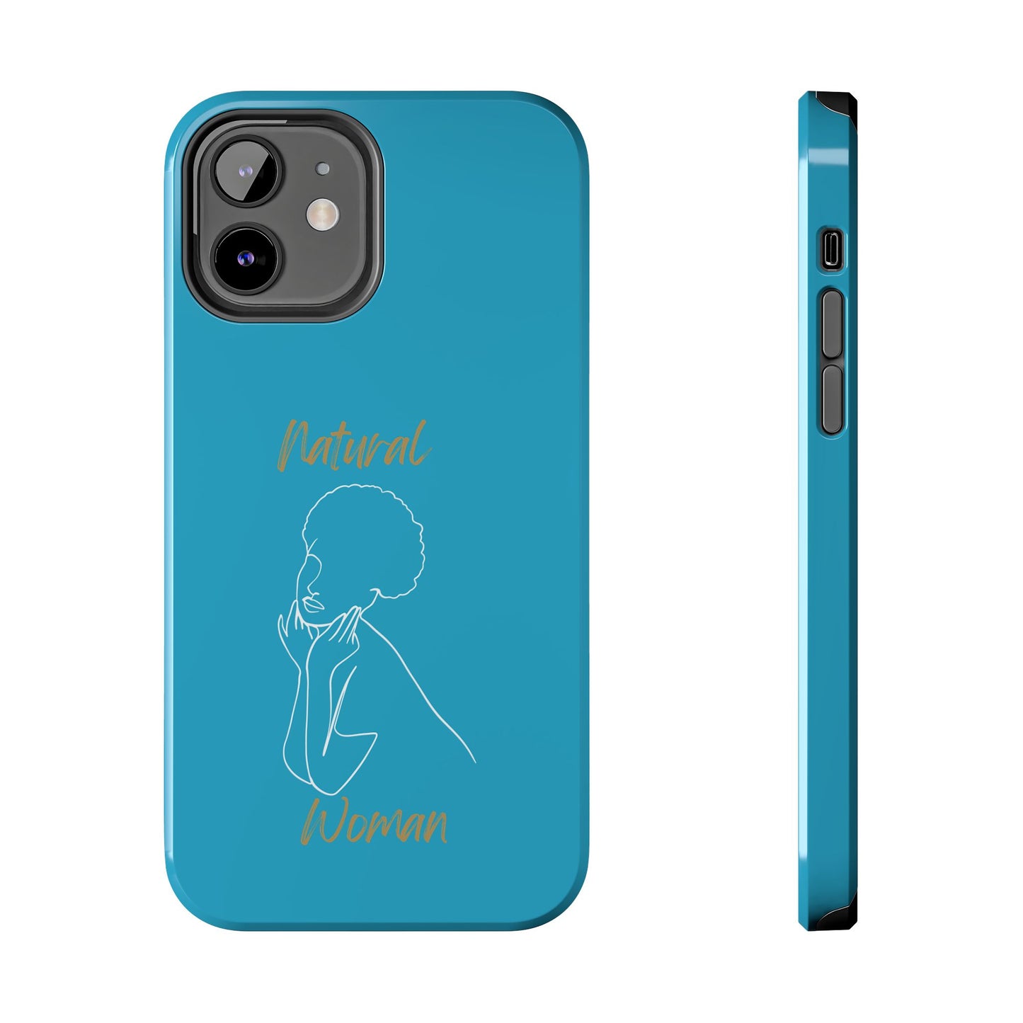 Natural Woman Cute Afro (WL)Tough Phone Cases TURQUOISE