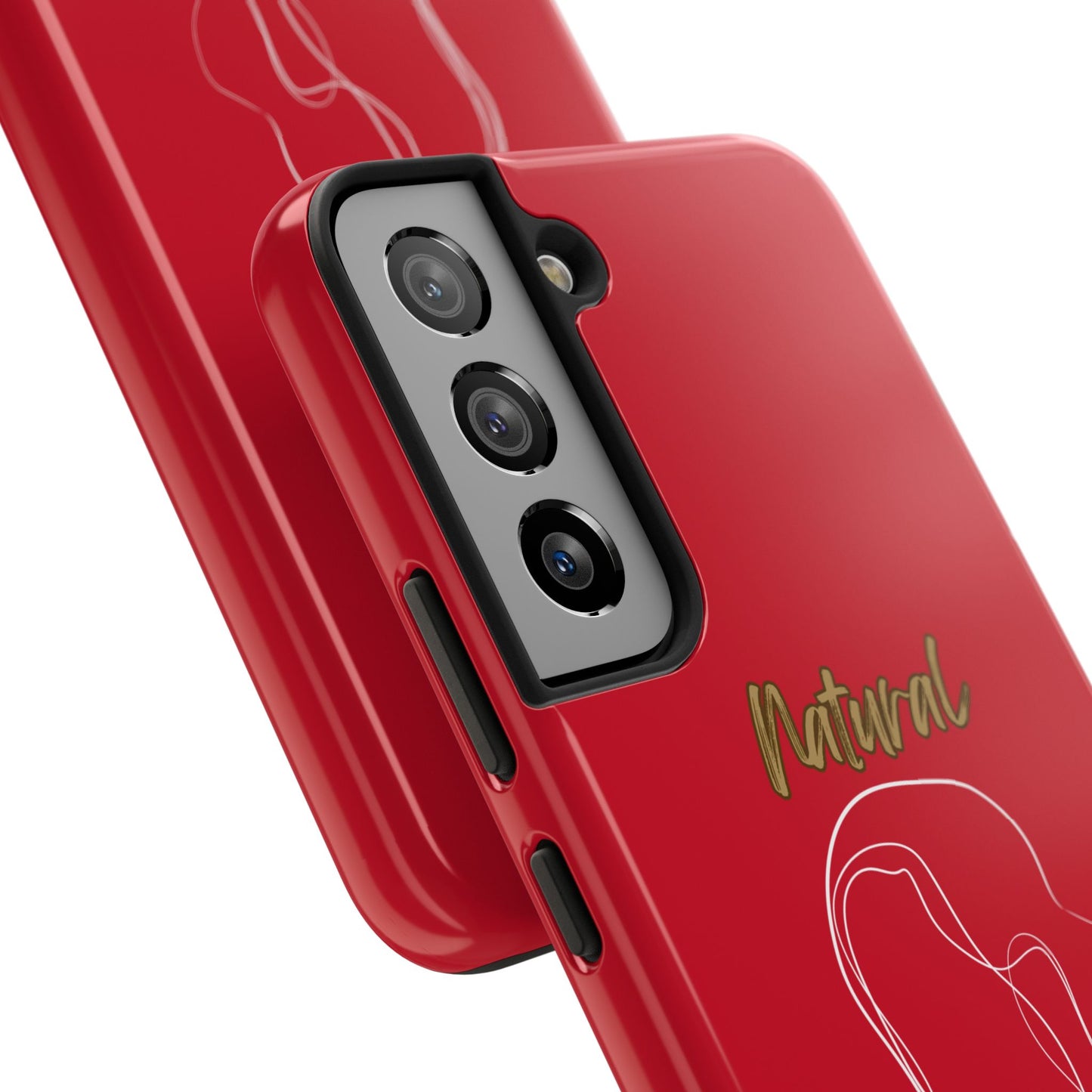 Natural Woman Hanging Hair (WL) Tough Phone Cases DARK RED
