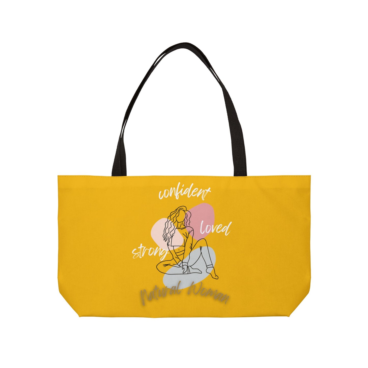 Natural Woman Strong Confident Loved (WL) Weekender Tote Bag YELLOW