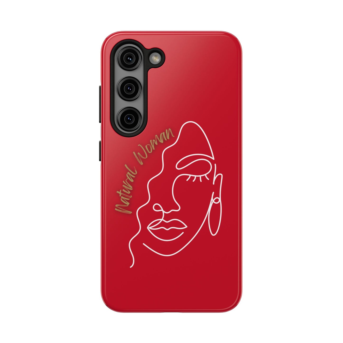 Natural Woman Half Face (WL)Tough Phone Case DARK RED