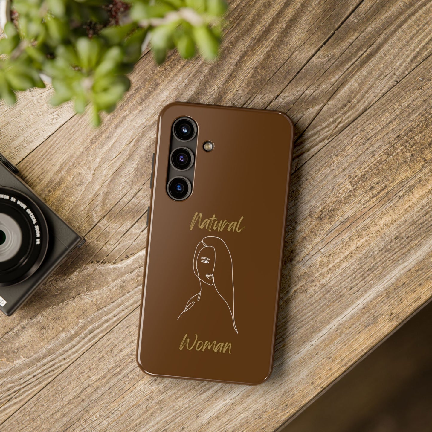 Natural Woman Covered Eye (WL)Tough Phone Cases BROWN