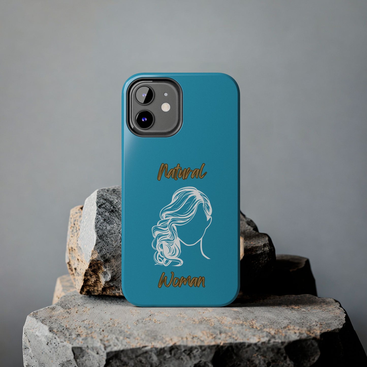 Natural Woman Long Curl (WL)Tough Phone Cases TURQUOISE