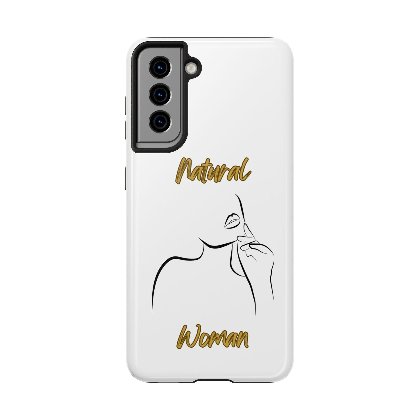 Natural Woman Chin Up (BL)Tough Phone Cases WHITE